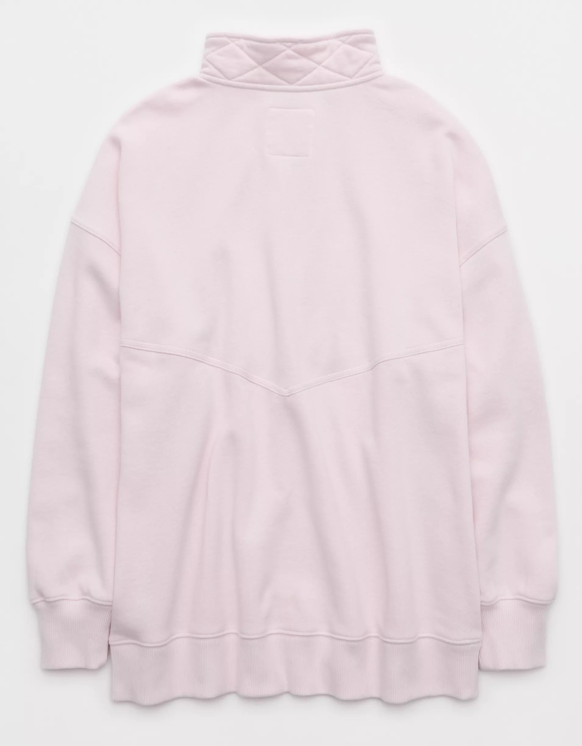 Light Pink Half‑Zip Stand Collar Sweatshirt for Women